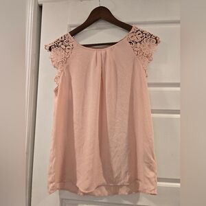 Philosophy Blush Lace Sleeve Blouse